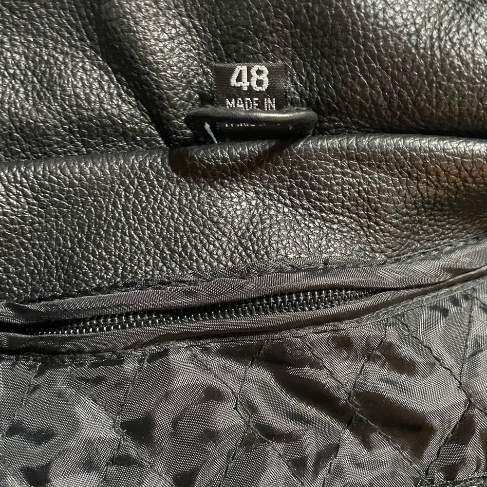 NWOT FMC MOTORCYCLE BIKER Heavy Leather Jacket. Size 48 Mens - Picture 12 of 13